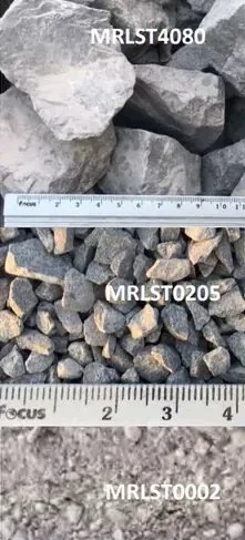Industrial limestone grades MRLST4080, MRLST0205 and MRLST0002